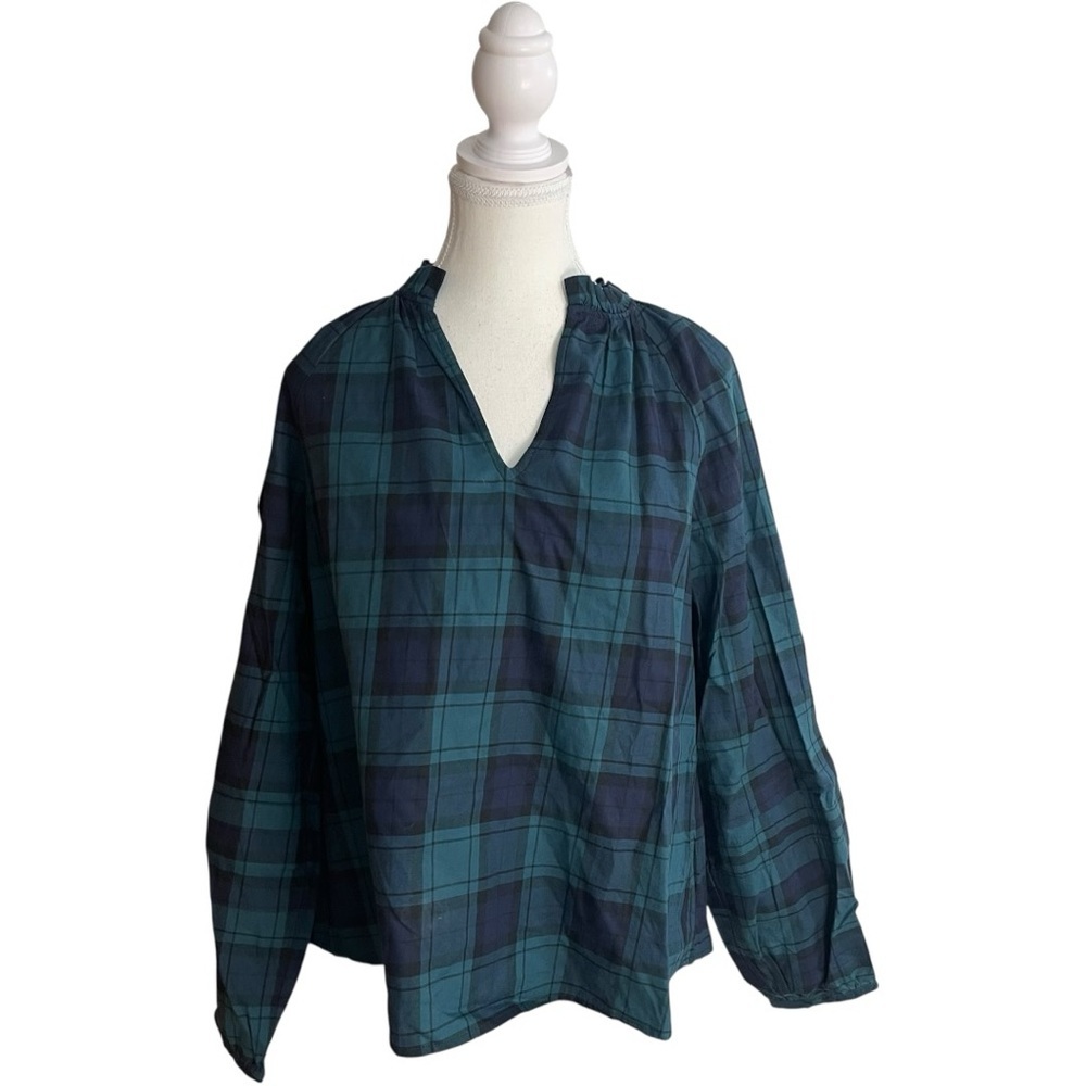 Southern Tide Aubree Plaid Top Green